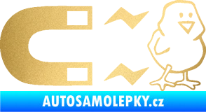 Samolepka Magnet na ptáky pravá zlatá metalíza