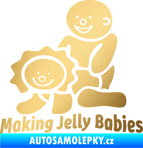 Samolepka Making jelly babies zlatá metalíza