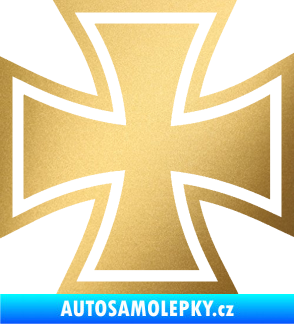 Samolepka Maltézský kříž 001 zlatá metalíza