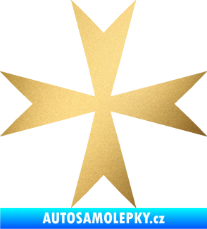 Samolepka Maltézský kříž 002 zlatá metalíza