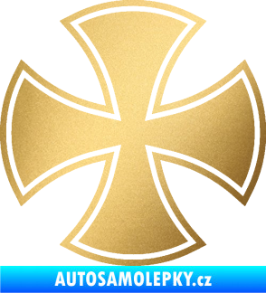 Samolepka Maltézský kříž 003 zlatá metalíza