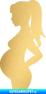 Samolepka Maminka v autě 002 levá silueta těhulka zlatá metalíza