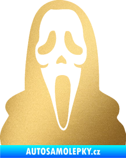 Samolepka Maska 001 scream zlatá metalíza