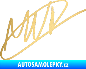Samolepka Max Verstapen podpis zlatá metalíza