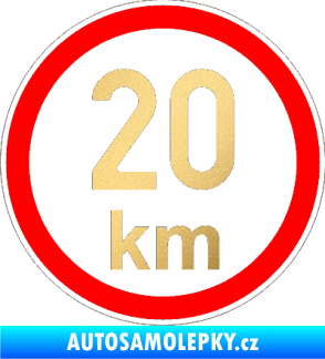 Samolepka Maximální rychlost 20km - nejvyšší konstrukční rychlost zlatá metalíza
