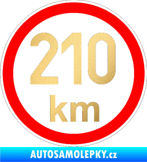 Samolepka Maximální rychlost 210km - nejvyšší konstrukční rychlost zlatá metalíza
