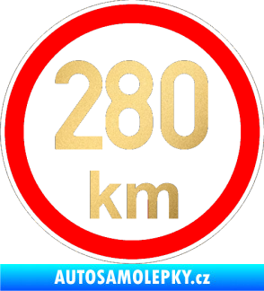 Samolepka Maximální rychlost 280km - nejvyšší konstrukční rychlost zlatá metalíza