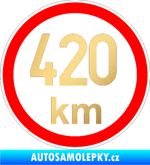 Samolepka Maximální rychlost 420km - nejvyšší konstrukční rychlost zlatá metalíza