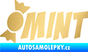 Samolepka Mint bonbón zlatá metalíza