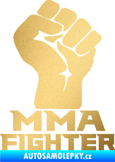 Samolepka MMA Fighter 001 pravá pěst zlatá metalíza