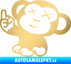 Samolepka Monkey Fuck Off JDM levá zlatá metalíza