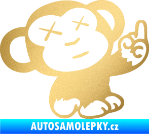 Samolepka Monkey Fuck Off JDM pravá zlatá metalíza
