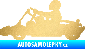 Samolepka Motokára 001 levá zlatá metalíza