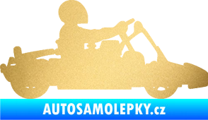 Samolepka Motokára 001 pravá zlatá metalíza