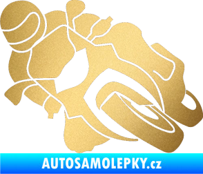 Samolepka Motorka 001 levá silniční motorky zlatá metalíza