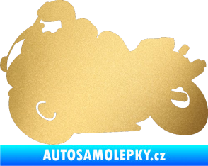 Samolepka Motorka 006 levá silniční motorky zlatá metalíza