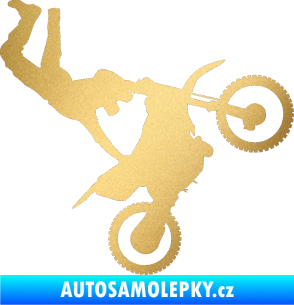 Samolepka Motorka 008 pravá motokros freestyle zlatá metalíza