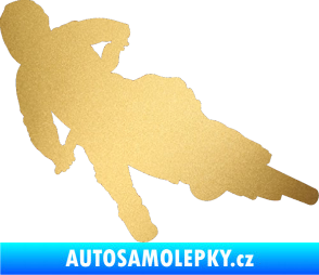 Samolepka Motorka 023 pravá motokros zlatá metalíza
