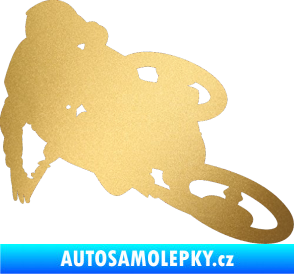Samolepka Motorka 026 pravá motokros freestyle zlatá metalíza