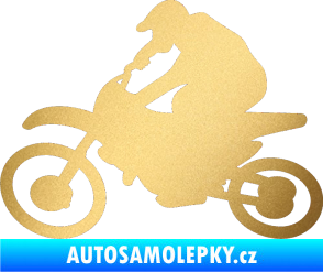 Samolepka Motorka 031 levá motokros zlatá metalíza
