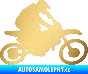 Samolepka Motorka 031 pravá motokros zlatá metalíza