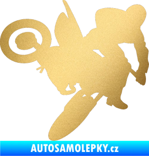Samolepka Motorka 033 pravá motokros zlatá metalíza
