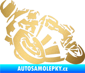 Samolepka Motorka 040 levá road racing zlatá metalíza