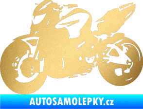 Samolepka Motorka 041 levá road racing zlatá metalíza