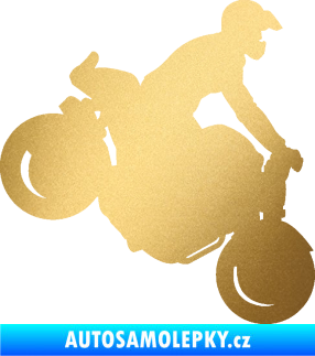 Samolepka Motorka 044 pravá motokros zlatá metalíza