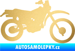 Samolepka Motorka 046 pravá zlatá metalíza