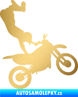 Samolepka Motorka 047 pravá motokros freestyle zlatá metalíza
