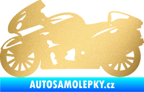Samolepka Motorka 048 levá silniční zlatá metalíza