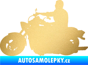 Samolepka Motorka 049 levá zlatá metalíza