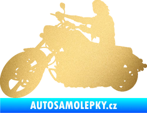 Samolepka Motorka 050 levá zlatá metalíza