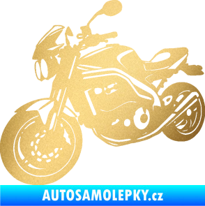 Samolepka Motorka 055 levá zlatá metalíza