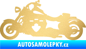 Samolepka Motorka 056 levá zlatá metalíza