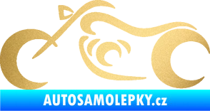 Samolepka Motorka 057 levá obrys zlatá metalíza