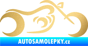 Samolepka Motorka 057 pravá obrys zlatá metalíza