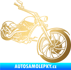 Samolepka Motorka chooper 002 pravá zlatá metalíza