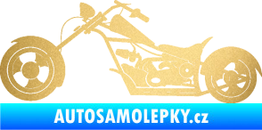 Samolepka Motorka chopper 001 levá zlatá metalíza
