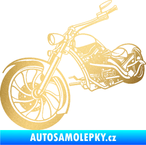 Samolepka Motorka chopper 002 levá zlatá metalíza
