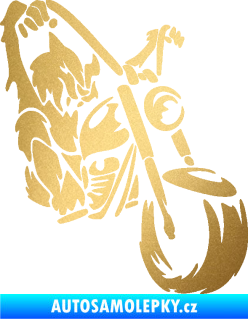 Samolepka Motorkář 015 pravá harley zlatá metalíza