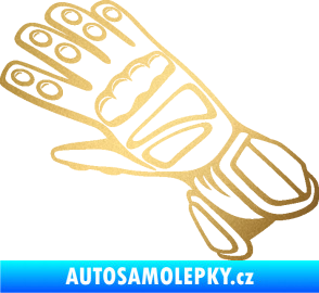 Samolepka Motorkářské rukavice 002 levá zlatá metalíza