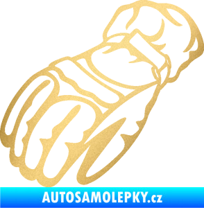 Samolepka Motorkářské rukavice 003 levá zlatá metalíza