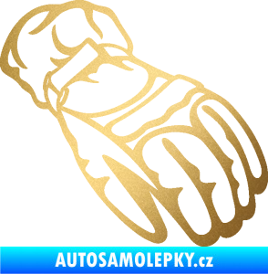 Samolepka Motorkářské rukavice 003 pravá zlatá metalíza