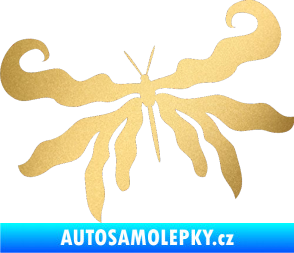 Samolepka Motýl 004 levá zlatá metalíza