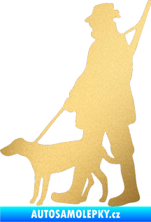 Samolepka Myslivec 002 levá zlatá metalíza