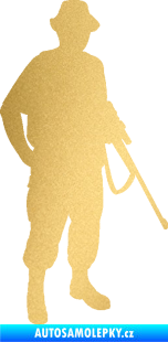 Samolepka Myslivec 004 pravá zlatá metalíza