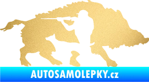 Samolepka Myslivost 006 pravá divoké prase zlatá metalíza