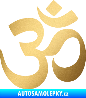 Samolepka Náboženský symbol Hinduismus Óm 001 zlatá metalíza